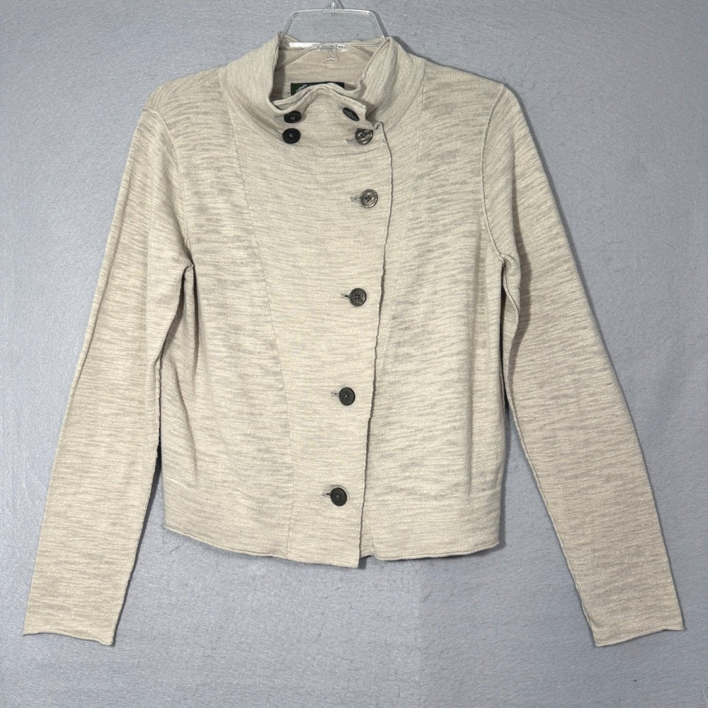 Eddie Bauer Asymmetrical Women's‎ Jacket Size LP Cotton Knit Classic Casual